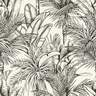 Immagine di Rasch Carta da parati in tessuto non (Botanical) nero, bianco, 10,05 m x 0,53 Selection Vinile/Tessuto 478013