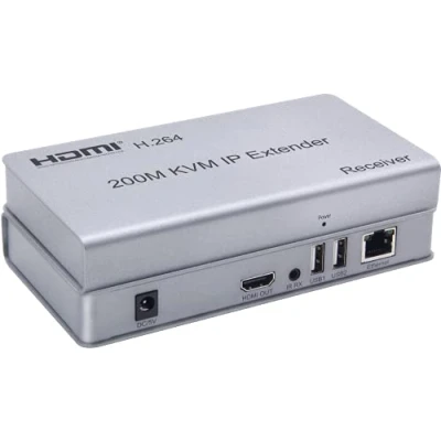 Immagine di Swallows 200M HDMI KVM IP Extender, Over RJ45 Ethernet CAT6 6A Trasmettitore Ricevitore 1 TX a 20 RX e connessione in cascata Tastiera USB Mouse UTP/STP H.264 (RX)