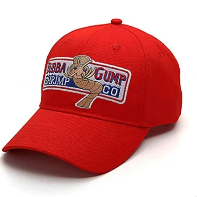 Immagine di Cappellino Baseball 1pc Regolabile Bubba Gump Capper Gamberetti Ricamato Cappelli Snapback in Costume Cappello (Rosso)