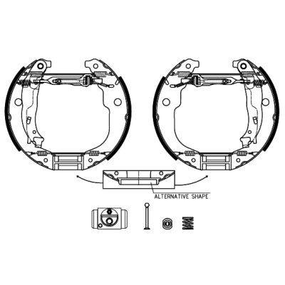 Immagine di TEXTAR Shoe Kit Pro 84067201 freno, Freno a tamburo con cilindretto regolatore/attuatore PEUGEOT: 207 Hatchback, 208 I Hatchback