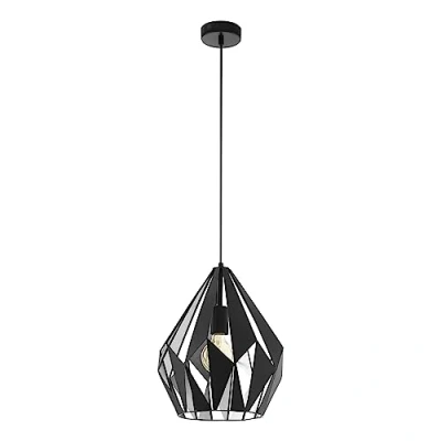 Immagine di Eglo Carlton 1 Sospensione E27. Nero e Argento, 31 x 110 cm