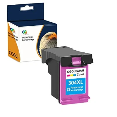 Immagine di OGOUGUAN Cartucce 304xl Nero e Colore Cartuccia 304 xl d&#039;inchiostro per HP DeskJet 2620 2630 3720 3730 3750 3760 ENVY 5010 5020 5030 (1 Colore)