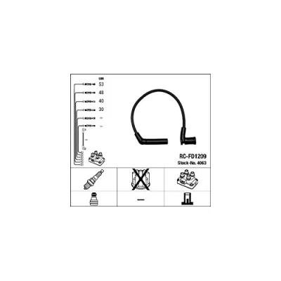 Immagine di NGK 4063 Kit Cavi Accensione 4 FORD: KA Hatchback, StreetKA Cabrio