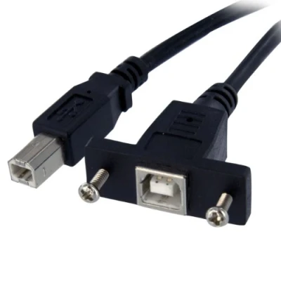 Immagine di StarTech.com USBPNLBFBM1 Cavo Pannello USB da B a B, F/M, 0.3 m, Nero