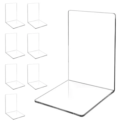 Immagine di 8 Pezzi Fermalibri per Mensole, Set di Trasparente in Acrilico, Adatto Scuola, Casa, Ufficio, Biblioteca, Camera da Letto e Organizzazione Della Scrivania Decorazione