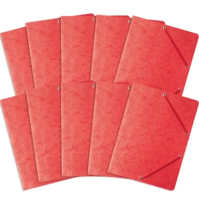 Immagine di BANTEX 400087823 Cartellina con gomma, formato A4, 10 pezzi, colore: Rosso