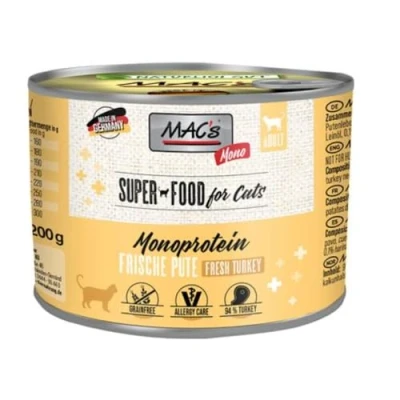 Immagine di MAC&#039;s Cat Mono Sensitive 24 x 200 g Alimento umido per gatti Tacchino