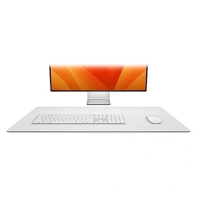 Immagine di Twelve South DeskPad Tappetino per mouse esteso in pelle sostenibile, resistente agli schizzi, superficie di trazione del mouse, dimensioni ottimali l&#039;uso esposizione, grigio
