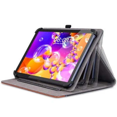 Immagine di DLveer Custodia Universale per Tablet 10 11 Pollici, Cover Doogee U10/U9/Whitedeer/Brillar/Yicty/Facetel/Yestel 10&quot;, Honor Pad X8a 11&quot;, in Pelle PU Multi Angolo di Visione,Nero