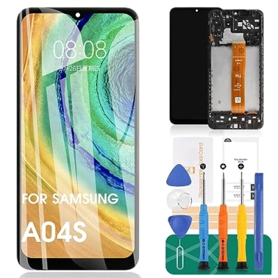 Immagine di Sostituzione per Samsung Galaxy A04s Schermo LCD SM A047F A047F/DS Display A047F/DSN Touch Screen Digitizer Assembly Parti di Riparazione 6.5 &quot;(Nero con Cornice)