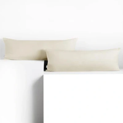 Immagine di DecoKing 2 federe 40 x 200 cm cotone con chiusura lampo Ecru Amber