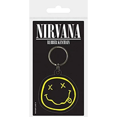Immagine di Nirvana smiley portachiavi in gomma, multicolore, 4.5 x 6 cm
