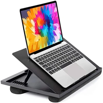 Immagine di HUANUO Supporto per Laptop con Cuscino Flessibile Regolabile 8 Angoli, Supporta Notebook, Tablet, Fino a 15,6&quot;, Tavolo Vassoio Portatile e Adatto Viaggi, Lavoro, Casa