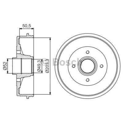 Immagine di BOSCH 0 986 477 197 Freni a Tamburo con cuscinetto ruota 234 Assale posteriore NISSAN: Micra 3, Note I, C+C 3