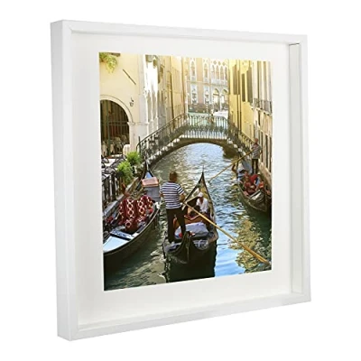 Immagine di BD ART 50 x cm Box 3D Cornice Portafoto Profonda Colore Bianco con Passepartout Crema 40