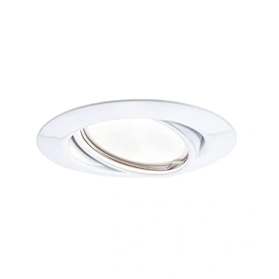 Immagine di Paulmann 93411 faretto LED, base rotonda, orientabile, 1 x 5 W, da incasso bianco, in metallo, 3000 K, GU10, Stück (1er Pack)