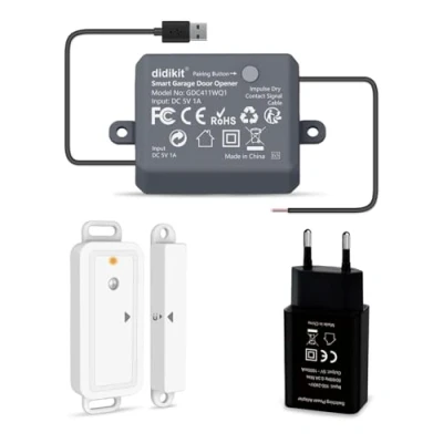 Immagine di didikit Apriporta WiFi Garage Door Opener con Sensori Porta Wireless, Apricancello Intelligente, Controllo App Smart Life, Compatibile Alexa, Assistente Google e Siri, Nessun Hub Richiesto