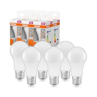 Immagine di OSRAM LED Retrofit CLASSIC A, Attacco: E14, Bianca Calda, 2700 K, 6 W, Equivalenti a 60 B, Opaco, Confezione da Pezzi