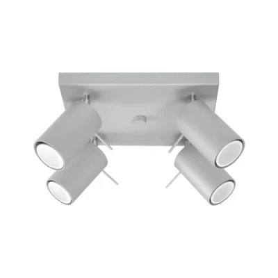 Immagine di Sollux Lighting Ring 4 Lampada da parete Design moderno e minimalista, regolabile braccio direzione della luce Lampadina GU10 sostituibile, x 40 W Acciaio, grigio, 25 16 cm
