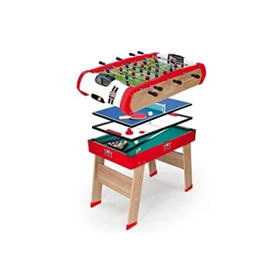 Immagine di Smoby Calcetto, 760064001, + 8 Anni, Multigioco 4 in 1 con Stabile Struttura Legno, Dotato di Aste Maniglie Ergonomiche