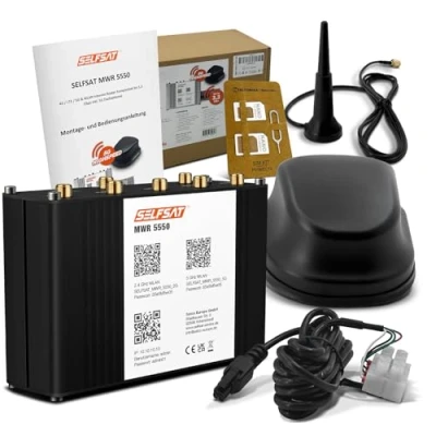 Immagine di SELFSAT MWR 5550 (4G / LTE 5G &amp; WLAN Internet Router fino a 3,3 Gbps con antenna tetto 5G), compatibile Starlink