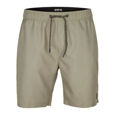 Immagine di riverso RIVDavid Costume da bagno lungo uomo, vestibilità normale, con elastico in vita, nero, blu, rosso, verde, arancione, S, M, L, XL, XXL, 3XL, 4XL, 5XL, Oliva lavato M