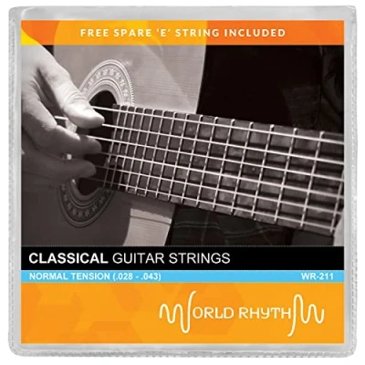Immagine di World Rhythm Corde per Chitarra Classica in Nylon a Tensione Normale con di Ricambio