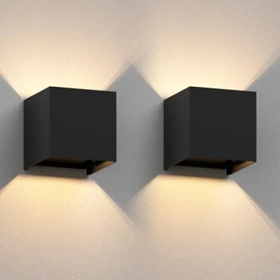 Immagine di ledscom.de 2 x CUBEL applique per esterni, IP65, up/downlight, nero opaco, angolare, 1x G9 max. 10W