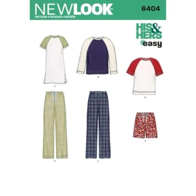 Immagine di New Look 6404 Cartamodello per Maglietta da Donna e Uomo, cartamodello, Multicolore