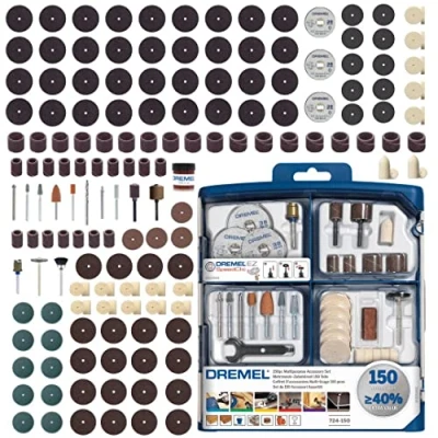 Immagine di Dremel SC724 EZ SpeedClic Set di Accessori per Utensile Multifunzione, 150 Pezzi Intagliare, Tagliare, Incidere, Lucidare, Fresare, Levigare, Smerigliare e Pulire