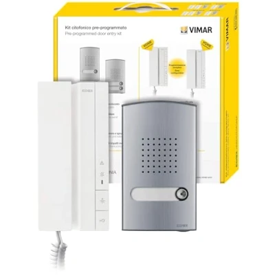 Immagine di VIMAR K40540.E Kit interfono a 2 Fili con 1 unità Elettronica Giradischi Audio citofono Voxie Pulsanti, Alimentazione, Bianco