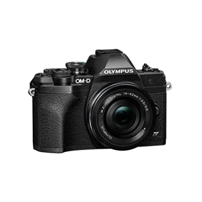 Immagine di Fotocamera Olympus OM D E M10 Mark IV con sistema Micro Quattro Terzi Olympus, sensore da 20 MP, mirino elettronico, video 4K, Wi Fi, nero, incl. M.Zuiko Digital ED 14 42mm F3.5 5.6 EZ Pancake nero
