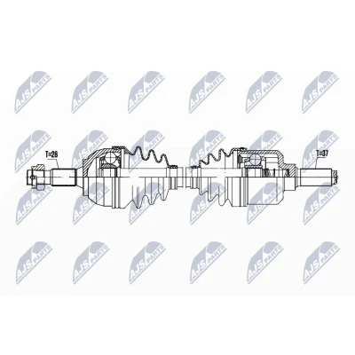 Immagine di NTY NPW PE 093 Albero motore / Semiasse Assale anteriore Sx 642 Trasmissione automatica