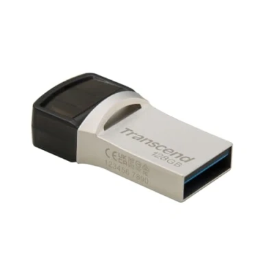 Immagine di Transcend JetFlash 890 Memoria ausiliaria USB per Smartphone e Tablet Argento 128 GB 3.2 Gen 2 (USB 3.1), C®