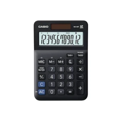Immagine di Casio MS 20F Calcolatrice da tavolo Nero Display (cifre): 12 A batteria, energia solare (L x P) 101 148.5 27.6 mm