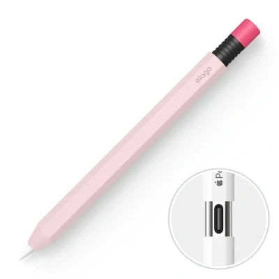 Immagine di elago Cover Classico Compatibile con Apple Pencil (USB C), Presa Perfetta, Pelle Protettiva, Custodia in Silicone, Supporta l&#039;Attacco Magnetico (Rosa)