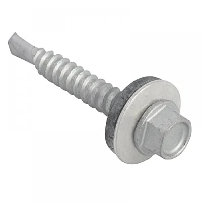 Immagine di TechFast Viti per tetti in lamiera d&#039;acciaio impieghi leggeri, 5,5 x 38 mm, Elementech, confezione da 100