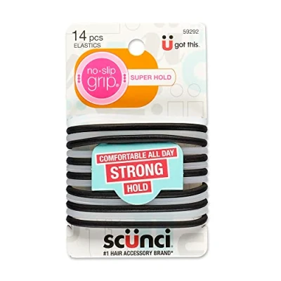 Immagine di Scunci No slip Grip Evolution Bright Jelly Ponytailers, 14 Count, Colors May Vary by