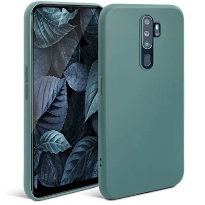 Immagine di Moozy Minimalist Series, Cover in Silicone per Oppo A9 2020, Grigio Blu Finitura Opaca, Custodia Sottile e Morbida TPU