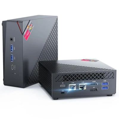 Immagine di NiPoGi AM06PRO Mini PC,АMD Ryzen 7 5800U (Meglio di 5700U/5560U, 8C/16T, Fino a 4,4 GHz),16GB DDR4 512GB M.2 SSD Computer WIFI 6/Dual LAN,Supporto 4K@60Hz DP+HDMI+Type C Micro Gaming PC