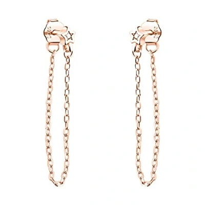 Immagine di SOFIA MILANI Orecchini da Donna in Argento 925 Placcati Oro Rosa e con Pietra Zircone Pendenti Catena 21101