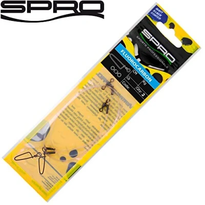 Immagine di Spro, set Matt Black Leader, composto da due lenze per pesca a spinning, in fluorocarnonio, adatte luccio, luccioperca, 30cm 80lbs 36kg