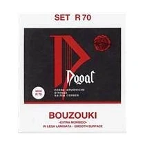Immagine di Dogal® »R70 Greek Bouzouki SET MARCHIO ROSSO Chrome STEEL« corde per Steel Flatwound Loop End 8 in 4 cori