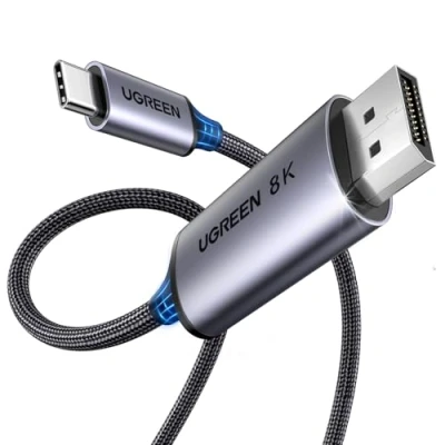 Immagine di UGREEN 2M Cavo USB C DisplayPort Bidirezionale 8K 60Hz 4K 240Hz 32.4Gbps Adattatore Tipo DP1.4 Compatibile con iPhone 16 Plus Pro Max Mac mini M4 MacBook iPad Galaxy