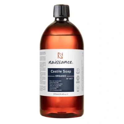 Immagine di Naissance Sapone di Castiglia liquido BIO (No. 407) 870ml Certificato Biologico, senza profumo, Privo SLS e SLES per Mani, Pelle, Corpo