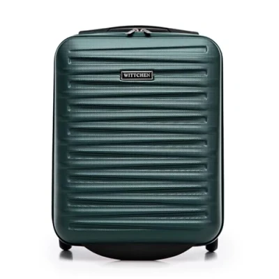 Immagine di WITTCHEN Skyspeed Line Valigia da cabina gratuita a bordo piccola rigida in ABS Maniglia telescopica 2 ruote gamba inferiore Verde