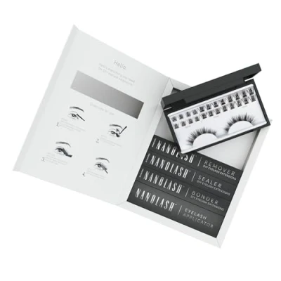 Immagine di Starter kit per extension ciglia a grappolo fai da te Nanolash DIY completo applicare le finte casa, (Nero, HARMONY)