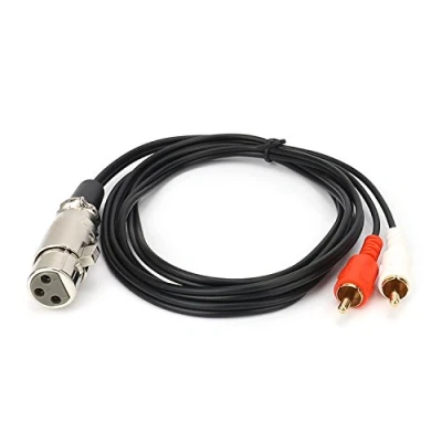 Immagine di SiYear cavo patch splitter XLR Y, 1 adattatore femmina a 2 RCA maschio, 3 pin mic 2RCA 5FT (1,5 m)