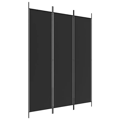 Immagine di vidaXL Divisorio a 3 Pannelli Nero 150x200 cm in Tessuto