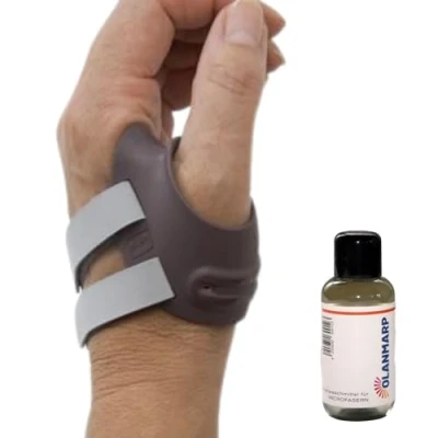 Immagine di Olanmarp detersivo per microfibra 50 ml + Ofa Push Ortho CMC ortesi pollice, osteoartrite, riduce il dolore, bendaggio postoperatorio (sinistra, Taglia 2)